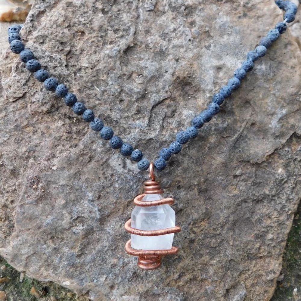 Clear quartz necklace